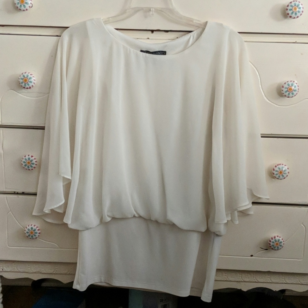 Coco Bianco band bottom blouse, size small